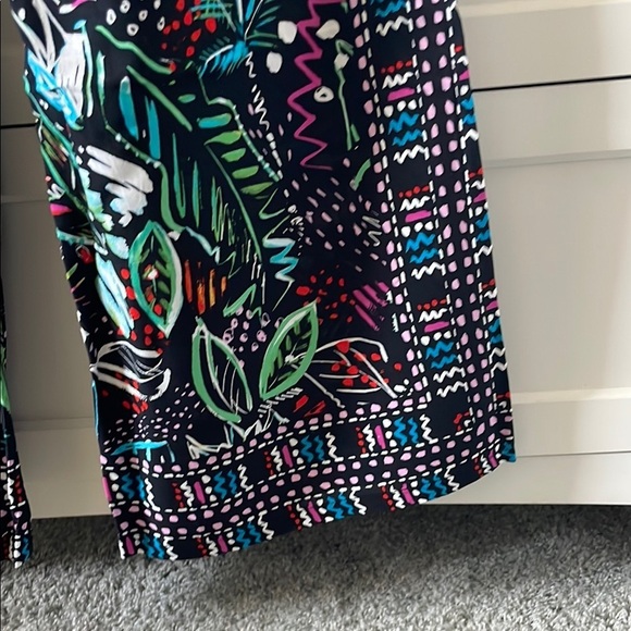 NWT Bebop Women’s Boho Black Neon Printed Wide Leg Relaxed Fit Pants - Size Med - Picture 6 of 6